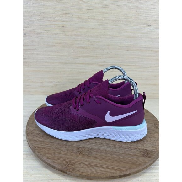 Nike Oddessy React 2 Flyknit Raspberry Athletic Running Shoes Womens Size 7 - Picture 1 of 8